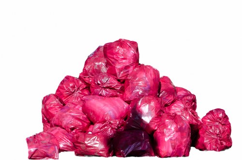 Segregated bags for recyclable and non-recyclable waste during flat clearance
